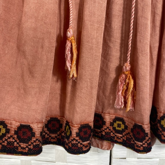 Rachel Zoe Sun Washed Salmon Embroidered Sleeveless Boho Swing Tank Size‎ Small - Picture 5 of 13